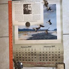 Vintage 1947 Game Birds by Richard E Bishop Calendar with 6 Tintogravure Prints picture