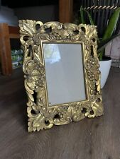 Vintage Antique Looking Victorian Grape Leaf Gold Syroco Style Photo Frame 5x7 picture
