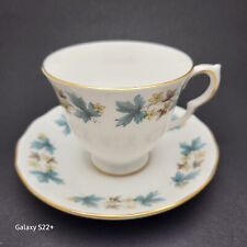 Vintage Royal Kent Bone China Tea Cup Saucer Teal Staffordshire England Gold picture