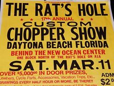 Vintage Poster, THE RAT'S HOLE CUSTOM CHOPPER SHOW, Daytona Beach, FL, 1989 picture