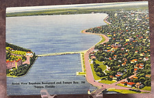 Vintage Postcard Tampa Bayshore Boulevard Aerial View Unposted picture