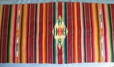 Vintage Mexican Wool Saltillo Serape Dresser Scarf Table Runner 30” x 14” picture