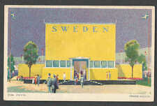 1933 PPC CHICAGO WORLDS FAIR SWEDISH PAVILION OFFICIAL CARD picture