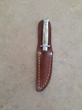 Fix Knife Rare Small Vintage With Leather Sheath Mother Of Pearl Handle Usa,4