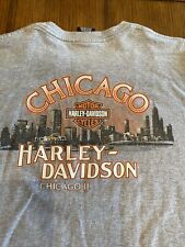 Harley Davidson T Shirt Gray Chicago Skyline Men's XL picture
