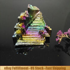 50g AAA Natural Rainbow Aura Titanium Bismuth Crystal Specimen Coated Mineral US picture