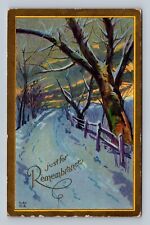 Vintage Just for Remembrance Embossed Postcard Tree picture