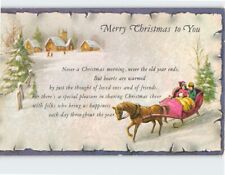 Postcard Christmas Greeting Card with Poem and Christmas Holiday Art Print picture