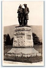 New York NY Postcard RPPC Photo Lake George Battle Monument Statue c1910's picture