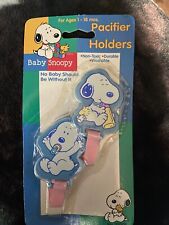 Danara Baby Snoopy 2-Pack Pacifier Holders Pink, New in the Package. picture