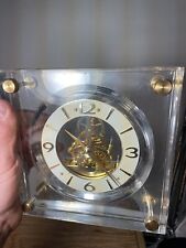 Vintage Seiko Lucite Quartz Skeleton Clock Desk Mantel QAW105G picture