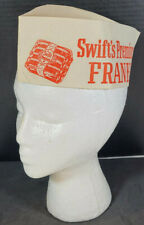 Vintage 1950s Swift's Premium Franks Advertising Soda Jerk Garrison Cap NOS picture