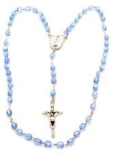 Blue Italian Crystal Rosary Beads - Stamped Made in Italy picture