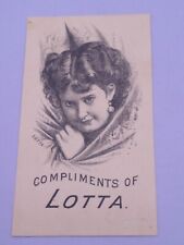 1880s Providence Opera House Presents Lotta May Wildrose Actress Trade Card picture