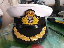 British Royal Navy Captain / Commander Officers Peaked Cap / Hat Queens Crown   picture