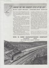 Linking NY & Philadelphia - Reading RR Crusader streamliner Budd ad 1937 picture