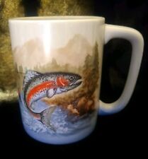 Fly Fishing Rainbow Trout Fisherman Coffee Mugs Otagiri Japan (5 available) picture