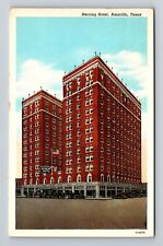 Amarillo TX-Texas, Herring Hotel, Adverisement, Antique, Vintage c1940 Postcard picture