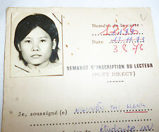 ID Card - Nguyen Thi Hanh - Institute Francais Saigon, 1973 - Vietnam War, B.450 picture