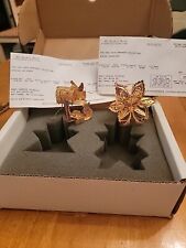 Danbury Mint 2001 Gold Ornament Collection  Special Delivery & Winter Snowflake picture