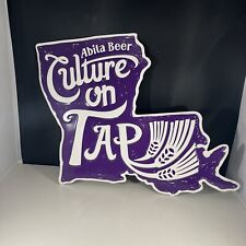 Abita Beer Culture On Tap Purple Louisiana Shaped Aluminum Beer Decor Sign picture