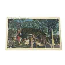 Postcard Old Swede Church Wilmington Delaware Cemetery Vintage c1955 A273 picture