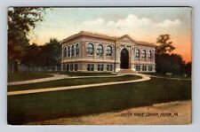 Easton PA-Pennsylvania, Easton Public Library, Antique Vintage Souvenir Postcard picture