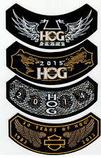 HOG 2016, 2015, 2014 & 2013  4 patch rocker set HARLEY OWNERS GROUP HD MC picture