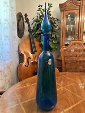 Blue Toscany Handmade Neapolitan Glass Italy Decanter picture