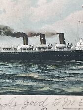Postcard Passenger Steamship North Land 1800 Early 1900 Under Power Hand Painted picture