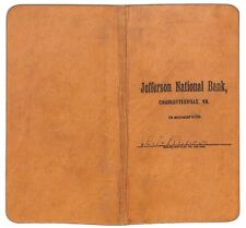 Charlottesville, VA Jefferson National Bank Notebook J.J. Rodes c1910-20 picture