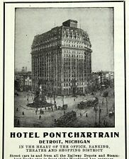 1915 HOTEL PONTCHARTRAIN Detroit Advertising Original Antique Print Ad picture