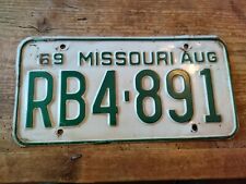 1969 Missouri Passenger Car License Plate #RB4-891 picture