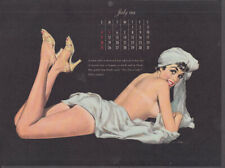 Ernest Chiriaka Esquire pin-up calendar page 7 1954 nude with blue towels picture