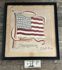 Antique 1912 Womens Suffrage Liberty Equality Clara Embroidered 48 Star US Flag picture