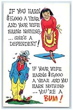 Grandma And Grandpa Money Earning Economic Humor Unposted Vintage Postcard picture
