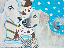 ANATOLIAN SHEPHERD DOG 11 x 14 Art Print by Artist KSams Dogs drinking Martinis picture