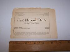 1906 FIRST NATIONAL BANK w Officer Names Paper Print Ad SEATTLE WASHINGTON picture