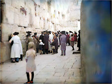 Old Jerusalem Wall Picture on Tin Back Fridge Magnet 2.5 x 3.5