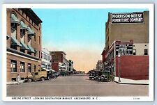Greensboro North Carolina NC Postcard Greene Street Looking South Market 1920 picture