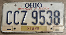 Vintage Expired 2000s Ohio License Plate Stark Birthplace of Aviation CCZ 9538 picture