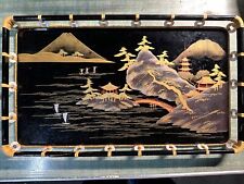 Vintage Japanese Tray, Black Lacquer picture