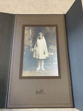 Antique Cabinet Card Photo Girl First Communion White Dress St. Charles, MO picture