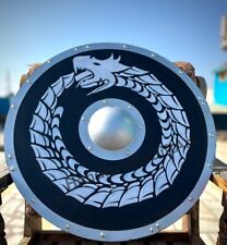 Viking Black Dragon Shield, Medieval Wooden Viking Shield, Mjolnir Viking Shield picture