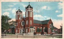 Postcard Mi Battle Creek Michigan St Philips Church 1919 Vintage PC a5879 picture