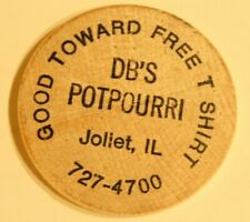 Vintage DB's Potpourri Wooden Nickel Joliet Illinois picture