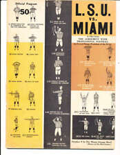 10/9 1963 LSU vs Miami football program bx6 picture