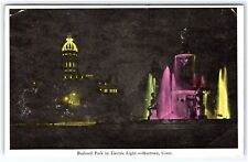 BUSHNELL PARK BY ELECTRIC LIGHT FOUNTAIN HARTFORD CT PRIVATE MAILING CARD picture