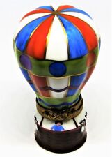 LIMOGES FRANCE BOX- EXIMIOUS - COLORFUL HOT AIR BALLOON - AVIATION - AERONAUTICS picture
