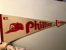  2 Vintage Philadelphia Phillies Pennant Flags picture